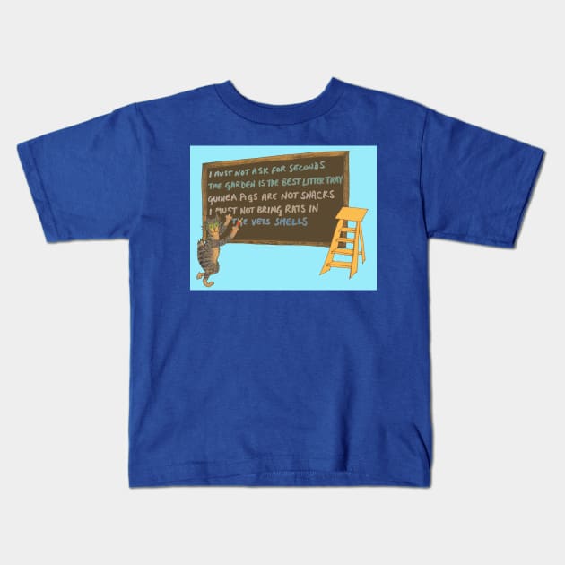 Cat Pays Homage to Bart Simpson Kids T-Shirt by MrTiggersShop